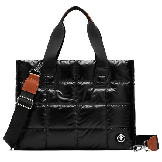 Tote Bag for Women, Lightweight Puffy Tote Bag with Compartments Quilted Shoulder Bag Handbag for Travel, Work, Gym