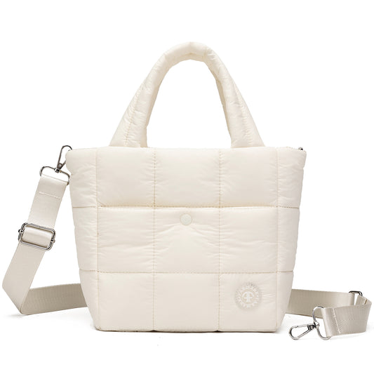 FARMARK Mini Puffer Bag Quilted Crossbody Bags for Women Small Puffy Purse Nylon Shoulder Handbag with Adjustable Strap