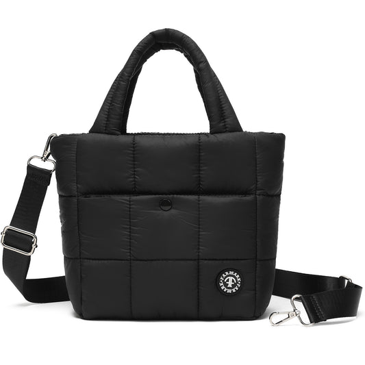 FARMARK Mini Puffer Bag Quilted Crossbody Bags for Women Small Puffy Purse Nylon Shoulder Handbag with Adjustable Strap
