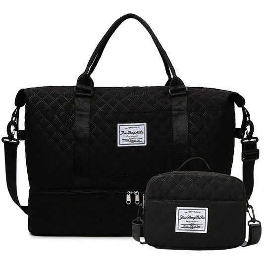 Travel Duffle Bag for Women with Toiletry Carry-on Gym Wet Pocket Hospital for Labor