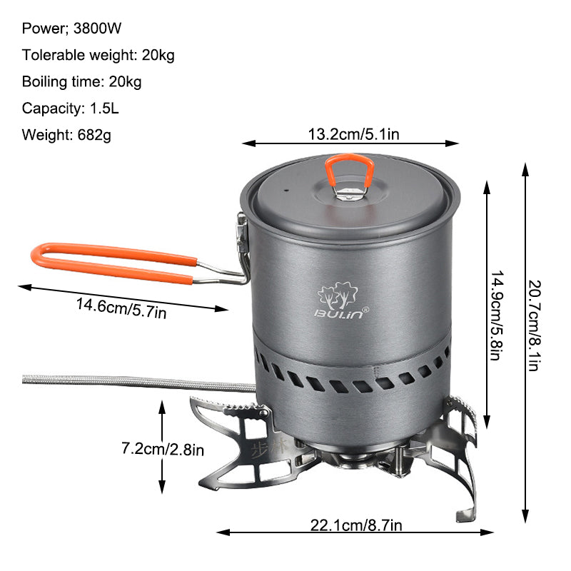 3200W Foldable Gas Stove with Piezo Ignition