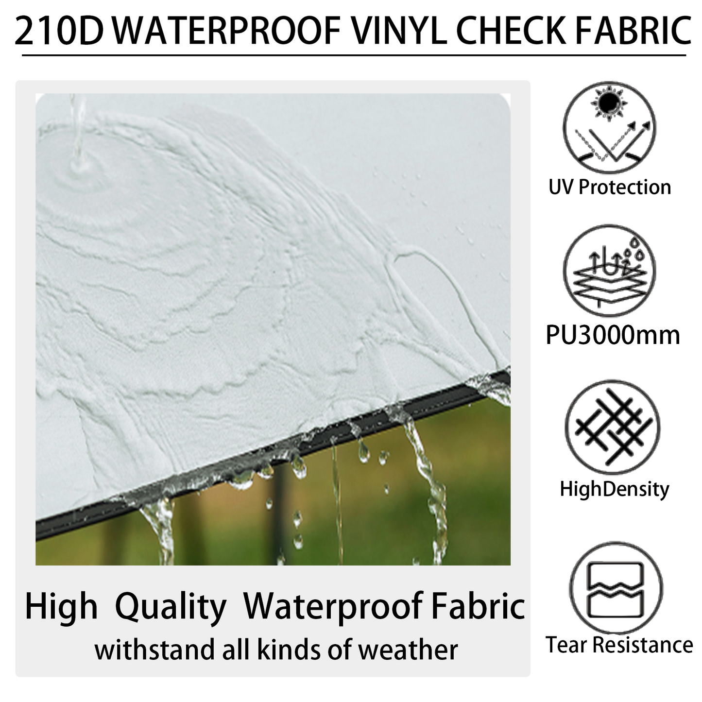 12× 13ft Waterproof Camping Tarp Shelter- Gold
