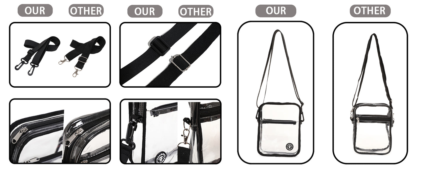 Clear Purse Bag Transparent Crossbody Bag for Stadium Events Concerts