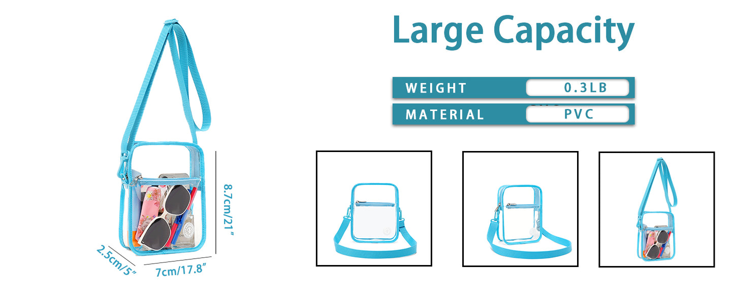 Clear Purse Bag Transparent Crossbody Bag for Stadium Events Concerts