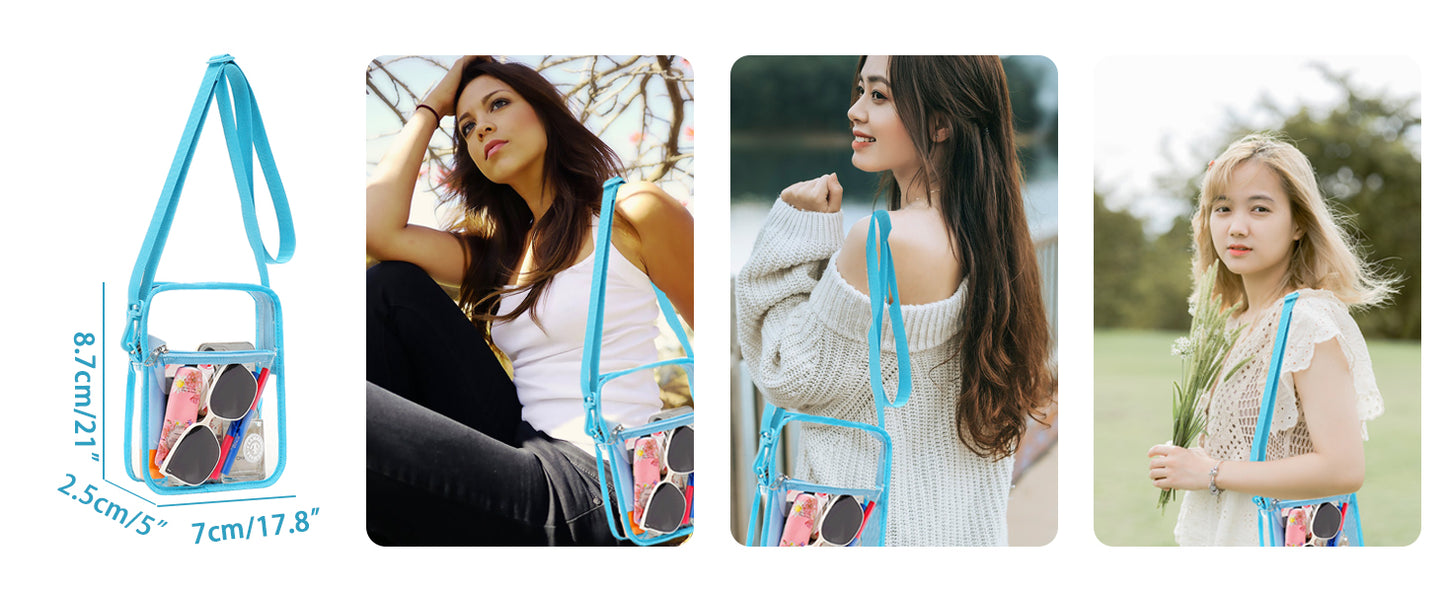 Clear Purse Bag Transparent Crossbody Bag for Stadium Events Concerts