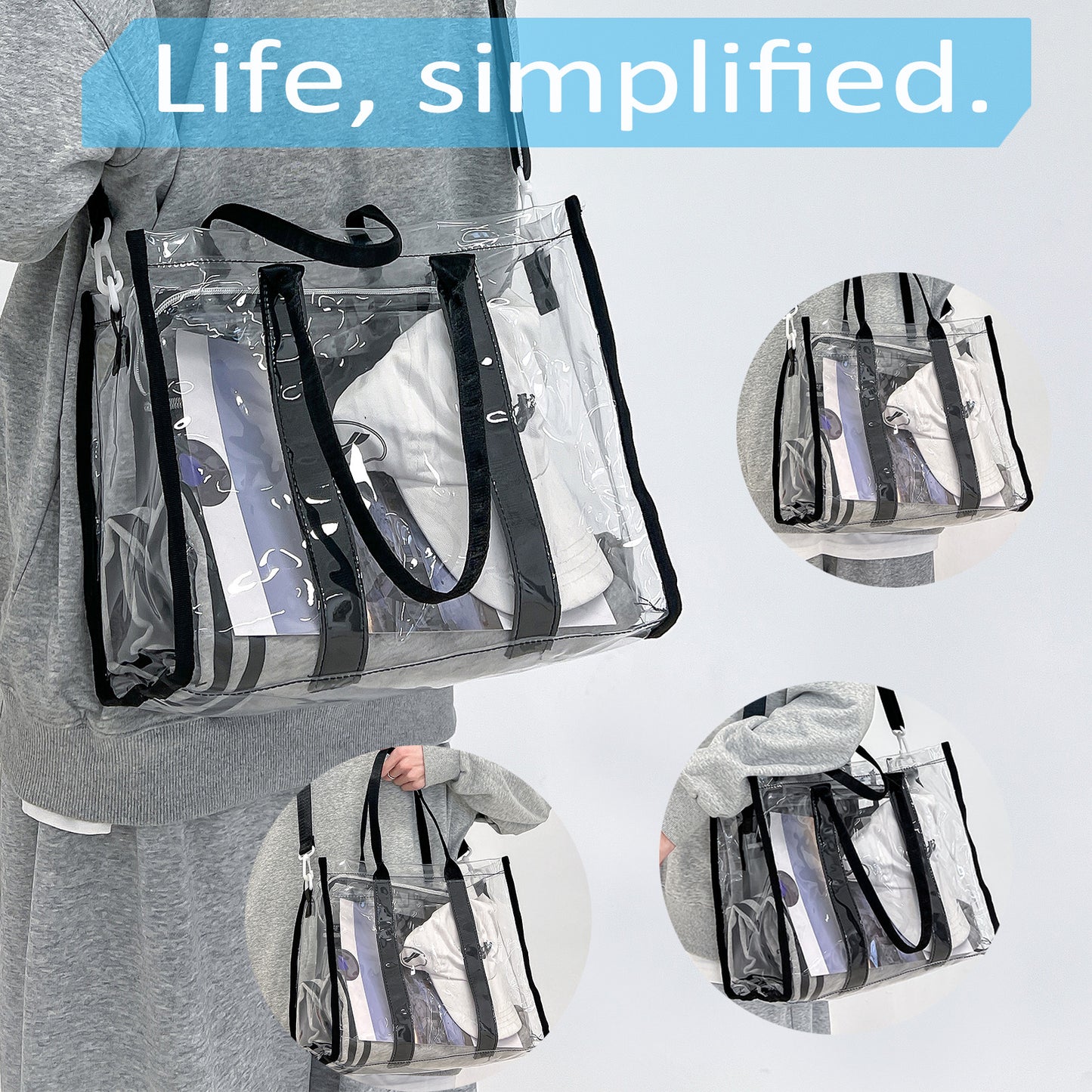 Clear Tote Bags Stadium Approved Travel Bags Sports Shoulder Pack