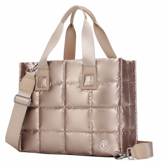 Tote Bag for Women, Lightweight Puffy Tote Bag with Compartments Quilted Shoulder Bag Handbag for Travel, Work, Gym