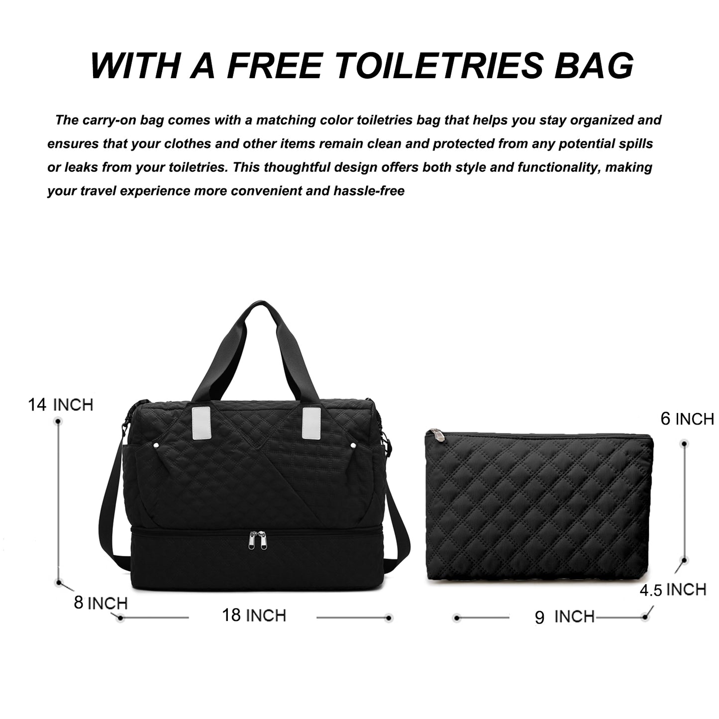 Carry On Luggage Bag with Shoe Compartment Weekender Bags Travel Gym Duffel Bag Tote Bag