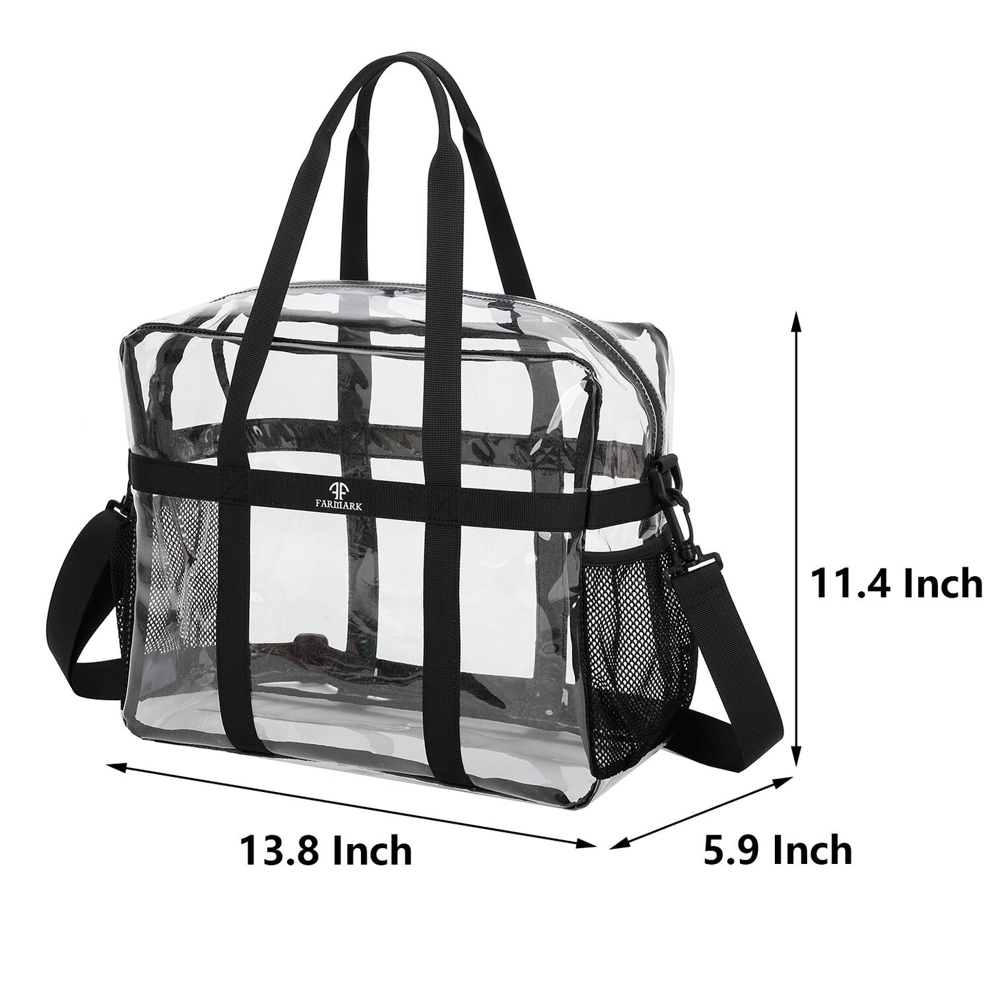 Clear Tote Bag See Through Transparent Bag Stadium Approved Heavy Duty Crossbody Purse
