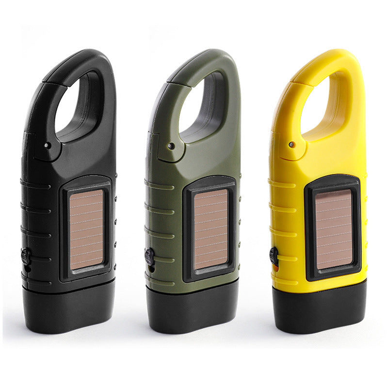 Emergency 2-Pack Hand Crank Solar Powered Flashlight