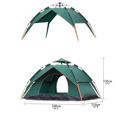 Camping Tent With Rainfly - 3-4 Person - 94"L x 82"W x 53"H