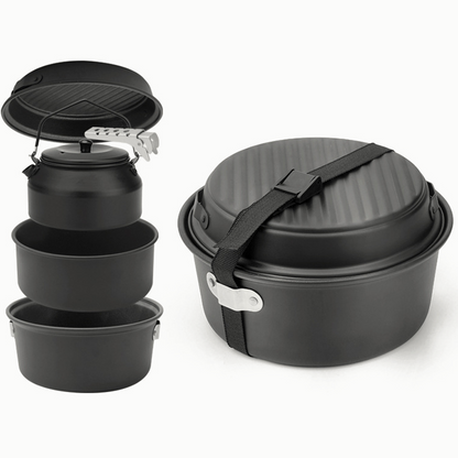 Camping Cookware Set with Kettle