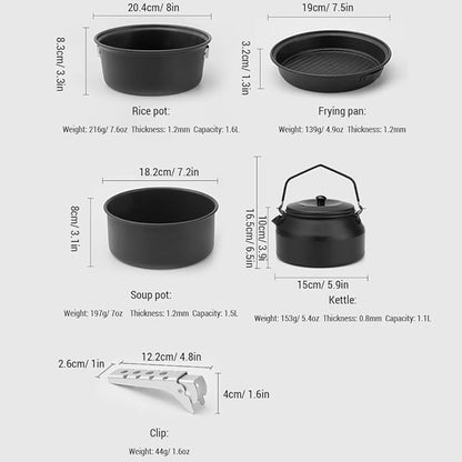 Camping Cookware Set with Kettle