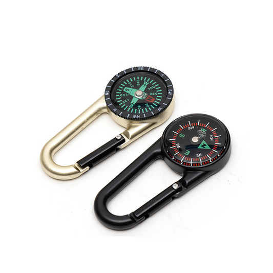 Camping Zinc Alloy Compass Carabiner