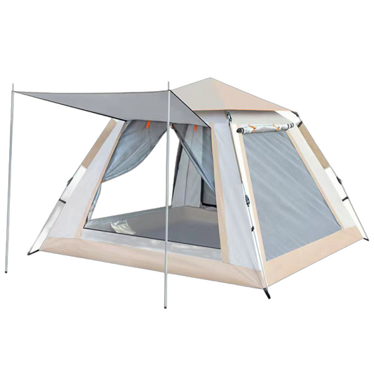 Pop up Camping Tent With Poles - for 2- 3 Person - 82.6"L x 82.6"W x 55"H