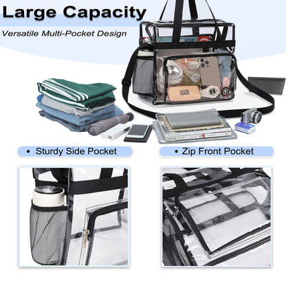 Clear Bag  12 x6 x12 Clear Crossbody Tote Bag Stadium Approved with Adjustable.