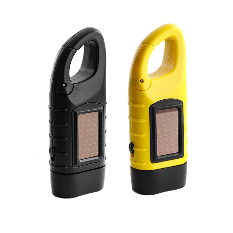 Emergency 2-Pack Hand Crank Solar Powered Flashlight