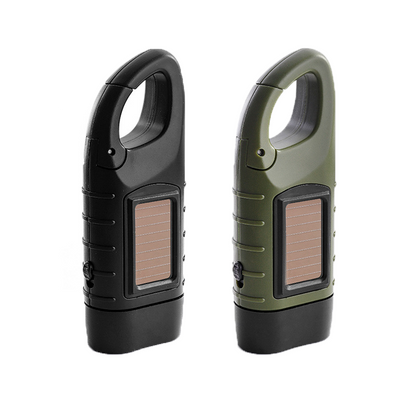 Emergency 2-Pack Hand Crank Solar Powered Flashlight