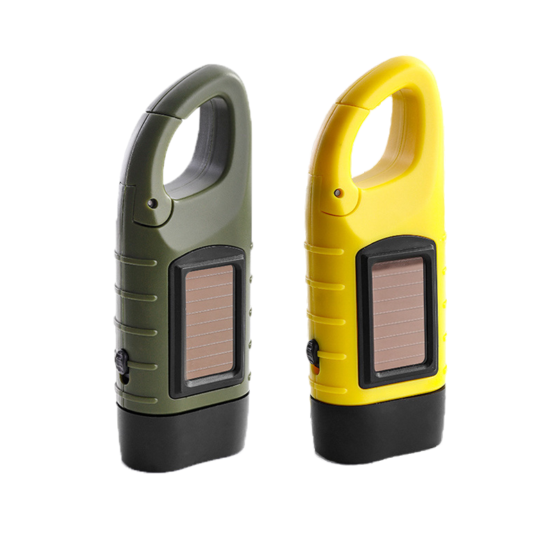 Emergency 2-Pack Hand Crank Solar Powered Flashlight